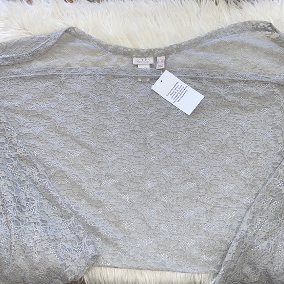 Logo by Lori Goldstein Lace Cover Up Top Chiffon Long sleeves size  XL/1X Rare - Picture 4 of 15